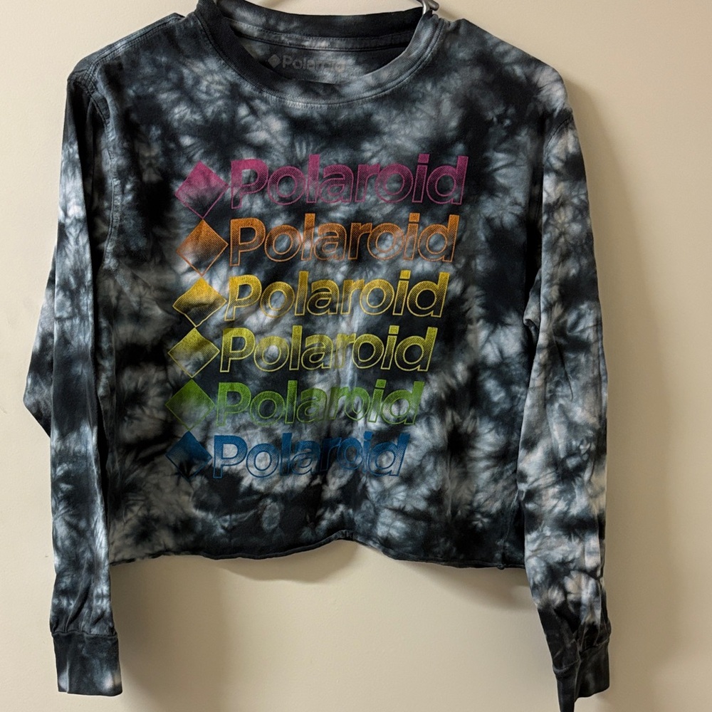 Polaroid Multicolor Tie-Dye Long Sleeve Crop Top